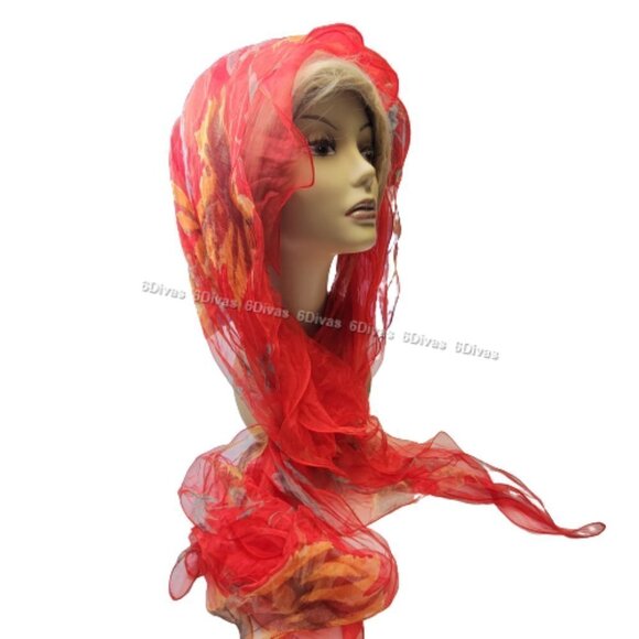 Red SILK Scarf NEW - Picture 12 of 13